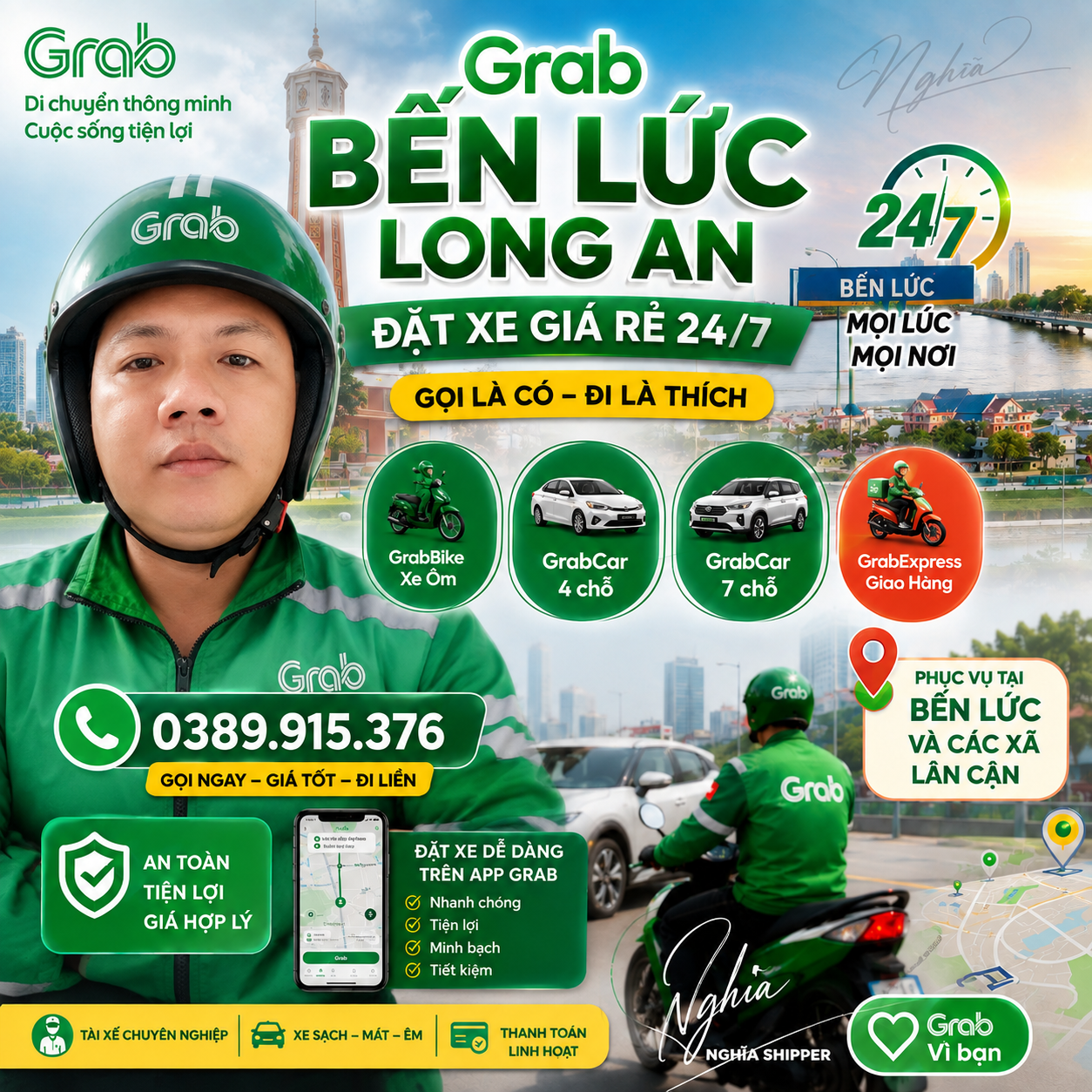 dịch vụ grab bến lức tây ninh uy tín an toàn