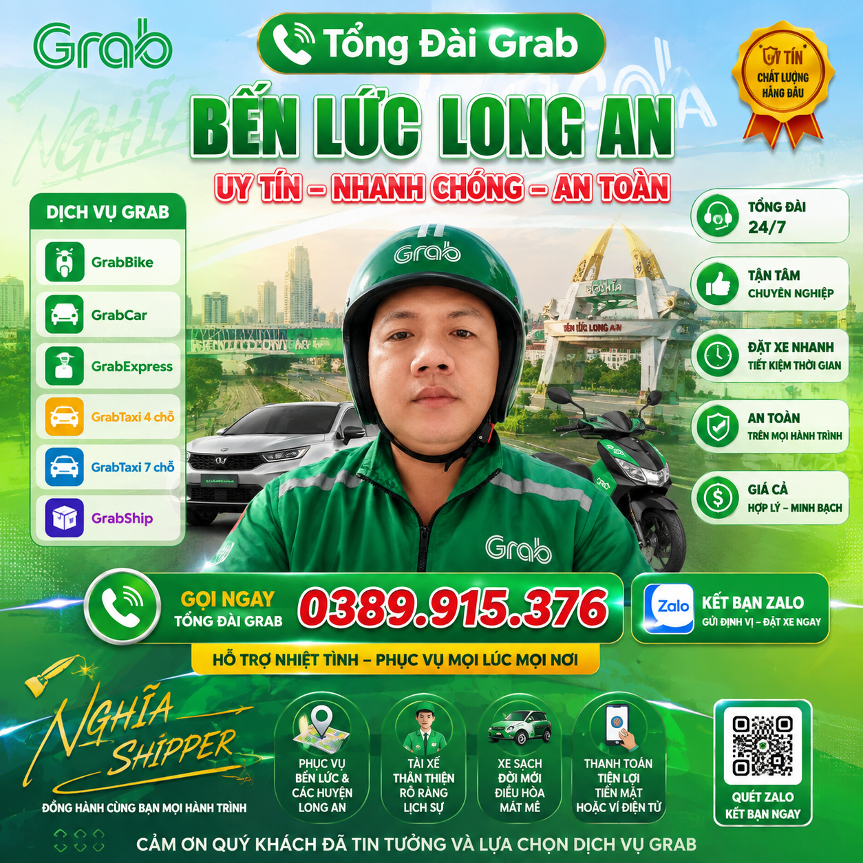 đặt grab bến lức tây ninh giá rẻ 24/7